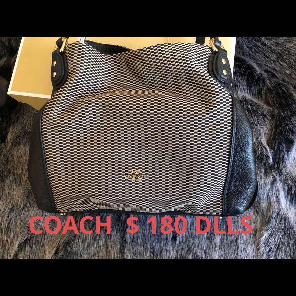 Black leather coach